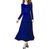 JLTPH Donna Vestiti di Velluto Elegante Abito da Sera Manica Partito Lungo Slim Abiti Maxi Lunga Manica Vestito Velluto Cocktail Abito