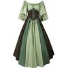 Generico Abito Halloween Rinascimentali Donna Cerimonia Cotone Elegante Abiti Medievali Curvy Costumi di Halloween da Sera Principessa Vestito Gotici Popolana Horror Costume Celtici Palazzo da Donna Vintage
