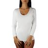 Clessidra Pacco da 3 Maglie Intime Donna a Manica Lunga in Caldo Cotone Felpato Made in Italy, Maglietta Intima Donna, Cotone, T-Shirt Donna, Maglia Manica Lunga, Canottiera PT2310 (5, Bianco)