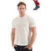 Merino.tech Maglietta Lana Merinos Uomo - Maglia Termica Uomo in Lana Merinos Manica Corta con Calze (Medium, White off)