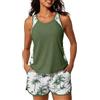 Yutdeng Tankini Donna Mare Costume da Bagno Due Pezzi Modest Tankini Set Canotta Top Bikini Push Up e Pantaloncini da Bagno con Tasche Costumi da Bagno Sportivi Swimwear da Spiaggia