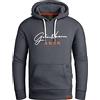 Grin&Bear Felpa con Cappuccio con Stampa Logo da Uomo Grigio Acciaio L GEC703