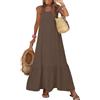 Generic Vestiti Premaman Eleganti - Vestito Lungo Donna Estivo con Spalline Sottili, Schiena Scoperta e Lacci, Abito Casual Modello Maxi, Balza al Fondo per Mare Vacanza Spiaggia da Giorno