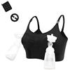 LEAPOVER Donne Mani Libere Tiralatte Allattamento Pompa Pompaggio Reggiseno Maternità Regolabile Reggiseno Allattamento.., Nero , L