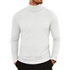 COOFANDY Maglione a Collo Alto Uomo Camicia a Maniche Lunghe T-Shirt Leggera Pullover Slim Fit Bianco L