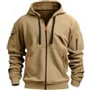 Jabidoos Felpa Zip Uomo - Felpe Uomo con Zip e Cappuccio Hoodie Leggera con Tasche Felpa Sportiva Cotone Felpe Lavoro Pullover Tinta Unita Casual Maglione Autunno Inverno