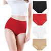 wirarpa Mutande Donna Culotte Vita Alta Slip Cotone Mutantina Elastiche Pantaloncini Post Parto Pacco da 4 Taglia XS