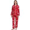 Amaxer Set Pigiama Caldo da Donna in Flanella 100% Cotone Set Pigiama Autunno e Inverno
