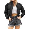 Generico Piumino Donna Giacca Da Donna Giacchetto Giacca Autunnale Invernale Termica Giubbotto Corto Invernale Cappotto Corto Elegante Giubbotti Invernali Piumino Nero Abbigliamento Giubbino 100 Grammi