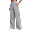 ticticlily Pantaloni Tuta Donna Larghi Invernali Autunnali Pantalone Sportive a Gamba Larga Dritta Vita Alta Elastica con Coulisse e Tasche Abbigliamento Sportivo Jogging A Grigio Chiaro S