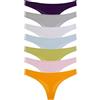 NICOLETTA Tanga da donna, confezione da 7: 95% cotone biologico, morbido, delicato sulla pelle e traspirante per tutti i giorni e lo sport, multicolore, M