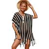 ZaisuiFun Copricostume da Bagno Mare Donna Crochet Abito da Spiaggia Mini Copritevi all'uncinetto Estate Camicetta Maglia Copribikini Vestito Pareo, Nero