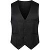 YAOTT Gilet Formale da Uomo Slim Fit Elegante Vintage Classic Business Suit da Cerimonia Vest Casual Top Senza Maniche Scollo A V Gilet con Tasche,Nero,XL