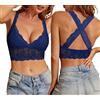 SHEKINI Reggiseno Donna Senza Ferretto Reggiseni per Dormire Bralette in Pizzo Brassiere con Coppa Imbottita Removibile Scollo Profondo Elegante Abbigliamento Intimo Donna Biancheria Intima