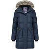 Canadian Peak Axelus Lady - Parka Longue Epaisse Chaude Femme Automne Hiver - Manteau Fin Capuche Fausse Fourure - Blouson Coupe Vent - Doudoune Elegante Femmes (Marine L)