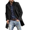 KHIRVWL Cappotto di Lana da Uomo Classica Media Lunghezza Giubbotto Antivento Invernale Caldo Giacca Slim Fit Vintage Uomo Eleganti Coat Giacca Trench Cappotto Uomo Invernale Curvy Natale Regali