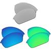 EZReplace Lenti di ricambio per occhiali da sole Oakley Flak Jacket (lenti polarizzate) - adatte per telaio Oakley Flak Jacket (argento metallico+blu ghiaccio+verde primaverile), Metallo argento + blu