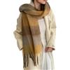 Wander Agio Sciarpa invernale da donna calda scialle lunga grandi sciarpe per il freddo coperta spessa sciarpe plaid colorato, Caffè Marrone 5, Large