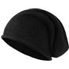 Tinncana Cappello da Donna e da Uomo in Misto Lana e Cachemire con Bordo Arrotolato, Inverno Caldo Morbido Unisex Skull cap Cappello (IT, Testo, Taglia Unica, Nero)