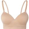 Lemef Reggiseni Senza Cuciture per Reggiseni Imbottiti Senza Fili da Donna, Beige, S