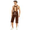 Feynman Lederhosen Bavaresi Autentici per Uomo - Pantaloncini Tradizionali Tedeschi per Oktoberfest con Ricami e Bretelle Regolabili - Costume per Festa della Birra e Carnevale