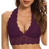 SHEKINI Reggiseno a Fiori per Donna Halter Bra Reggiseno a Triangolo Elegante Imbottito Bralette in Pizzo Reggiseno a Bustino Top Reggiseno Senza Ferretto Reggiseno Comodo…