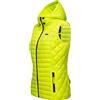 MARIKOO Giacca da donna per le mezze stagioni, con cappuccio rimovibile, taglia XS-3XL, verde fluo, M
