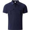Generic Polo da Lavoro Uomo Polo da Uomo Eleganz Casual a Maniche Corte con Risvolto Semplice Estiva con Doppia Tasca Tinta Unita Camicia Ricamato Colletto Polsino a Costine Ufficio