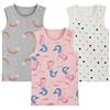 ANIMQUE Ragazze Canottiere Bambino Bambini Cotone Cartone Animato Canotte 3 Pezzi MRY 501, 140
