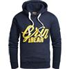 Grin&Bear Slim Fit Logo Giacca Pullover Felpa con Cappucio, Blu Navy, S, GEC469