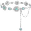 JASGOOD Cinture a catena da donna Boho per jeans abiti Western argento concho cintura a catena in vita per le donne cintura regolabile in metallo Cowgirl, D-argento., Fit Waist up to 57 inches
