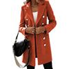seiveini Giubbotto Inverno Donna Caldo Maniche Lunghe Parka Cappotto Trench Lungo Elegante Ispessimento Doppiopetto Slim Classico A Arancione M