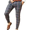 ORANDESIGNE Pantaloni Chino da uomo classici a scacchi pantaloni in tessuto slim fit business pantaloni a strisce plaid conico pantaloni pantaloni completi per il tempo libero