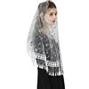BEAUTELICATE Velo di Pizzo Sposa Chiesa Mantilla con Nappa Sciarp Copricapo Foulard Pizzo per Messa Latino Cattolica Champagne Nero Bianco (Giardino Segreto - Verde E Rosa - Fiorellino)