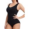 Joyshaper Body Modellante Donna con Reggiseno Pancia Piatta Body Perizoma Contenitivo Senza Cuciture Bodysuit Shapewear, Nero, L