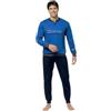 Generico Lotto Pigiama Felpato Uomo Sportivo Caldo Invernale Felpa di Cotone (IT, Testo, S, Regular, Regular, LP2125 Bluette)
