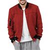 ORANDESIGNE Giacca in Pelle Scamosciata Uomo Leggero Casual Autunnale Bomber Giubbotto Vintage Giacca Invernale Calda Vento Bomber Giacca Casual Jacket Slim Fit A Vino Rosso S