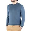 Cashmere Zone - Maglione Uomo Girocollo in Puro Cotone Egiziano Artigianalità Italiana e Confort a Manica Lunga (Azzurro Avio, XXL)