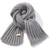 ORANZT Sciarpa morbida in pashmina lavorata a maglia, tinta unita, per il collo, avvolgente per donna, uomo e bambini, Grigio, Etichettalia unica