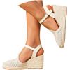 Generico espadrillas donna zeppa Espadrillas Donna Sandali con Zeppa Trendy, Décolleté con Zeppa Punta Raffinata, Sandali con Tacco Sottile e Plateau Leggero, Scarpe Pratiche Chique per Cerimonie e Formali