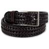 Emila Cintura intrecciata rosso scuro uomo Cinta con fibbia 3,5 cm forata per jeans pantaloni abiti artigianale classica Casual Belt elegante moda da ragazzo 105 Vera Pelle Bordeaux