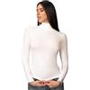 Intimidea - Maglia in Cashmere e Modal, T-Shirt Maniche Lunghe con Collo Dolcevita, Calda e Morbida