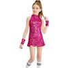 LOLANTA Costume da Ballo con Paillettes per Ragazze - Abbigliamento Hip-Hop per Bambini