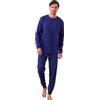 Noidinotte; more than pyjamas Noidinotte - Pigiama Uomo Invernale in Caldo Cotone Articolo Stripes. - M Blu