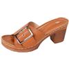 LinRim Zoccoli da donna in legno con tacco, sandali estivi, colori colorati, sandali da donna con tacco altissimo e plateau, marrone, 38