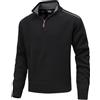 MeiLayM Maglioni Uomo Invernali con Collo Alto Pullover in Pile Zip 1/4 Maglione Slim Leggero Maglia Caldo Lunga Manica Felpa Basic Casual Sweater Nero,M