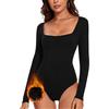 SERSARY Body Donna Termico Maniche Lunghe Con Collo Quadrato Bodysuit Camicia