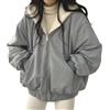 Sumleno Giacca Sherpa donna adolescente ragazza reversibile y2k zip felpa con cappuccio pile pelliccia cappotto invernale grunge cutecore abbigliamento coreano, Blu, M