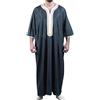 RUMAOZIA Abiti Musulmani Uomo Abbigliamento da Preghiera per Uomini Kaftan Musulmano Strisce Lino Arabo Robes Intimo Islamico Abaya Uomo Robe Comodo Camicia da Notte, M