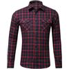 Generisch Camicia da uomo a maniche lunghe, con colletto rovesciato, vestibilità normale, a quadretti, design leggero, con tasca sul petto, leggera, comoda, per il tempo libero, da uomo a maniche